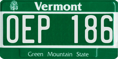 VT license plate OEP186