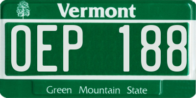VT license plate OEP188