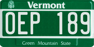 VT license plate OEP189