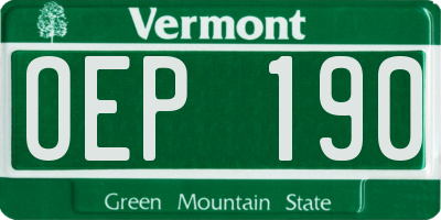 VT license plate OEP190