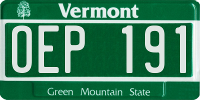 VT license plate OEP191