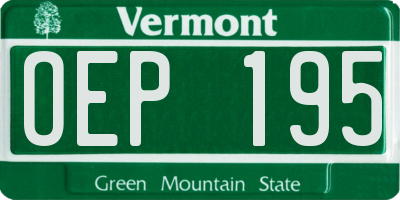 VT license plate OEP195