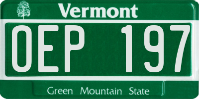 VT license plate OEP197