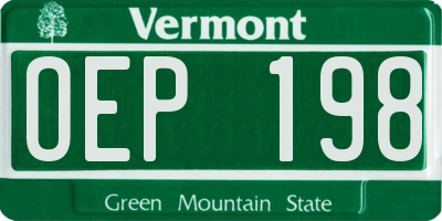 VT license plate OEP198