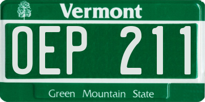 VT license plate OEP211