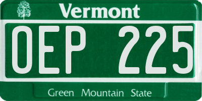 VT license plate OEP225