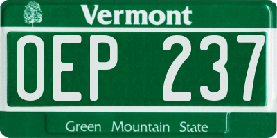 VT license plate OEP237