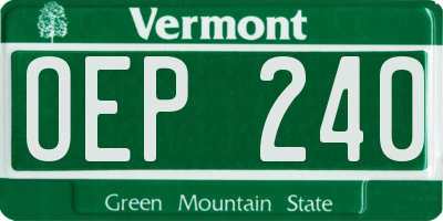 VT license plate OEP240