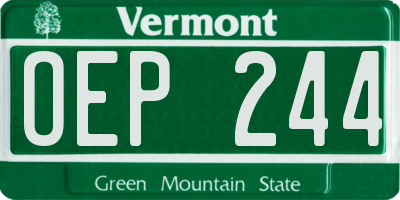 VT license plate OEP244