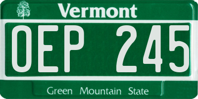 VT license plate OEP245