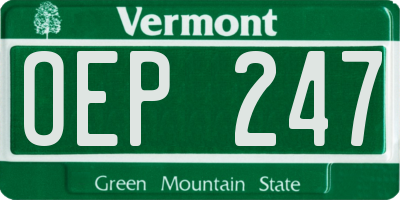 VT license plate OEP247