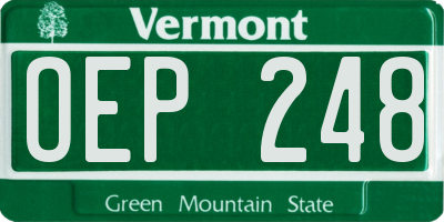 VT license plate OEP248