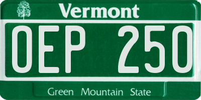 VT license plate OEP250