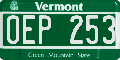 VT license plate OEP253