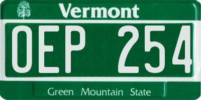 VT license plate OEP254
