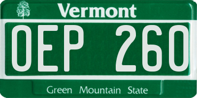 VT license plate OEP260