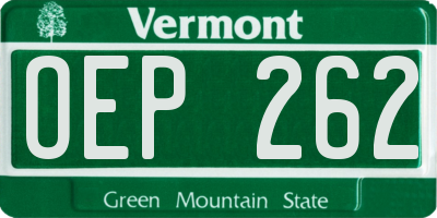 VT license plate OEP262