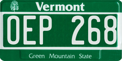 VT license plate OEP268