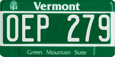 VT license plate OEP279