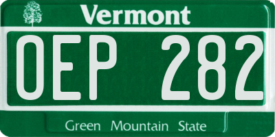 VT license plate OEP282