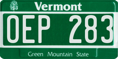 VT license plate OEP283