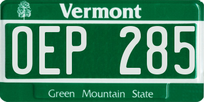 VT license plate OEP285