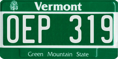 VT license plate OEP319