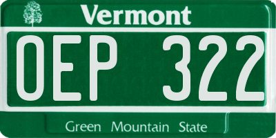 VT license plate OEP322