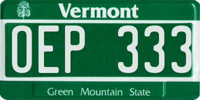 VT license plate OEP333