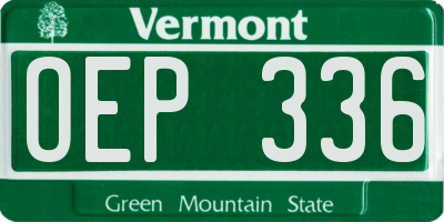 VT license plate OEP336