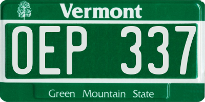 VT license plate OEP337