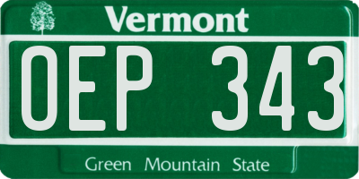 VT license plate OEP343