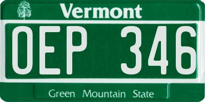 VT license plate OEP346