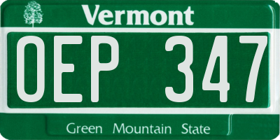 VT license plate OEP347