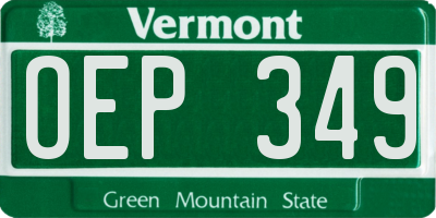 VT license plate OEP349