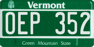 VT license plate OEP352