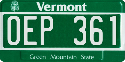 VT license plate OEP361