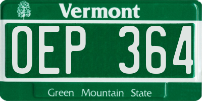 VT license plate OEP364