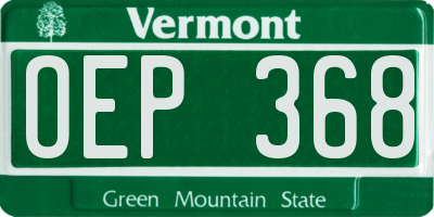 VT license plate OEP368