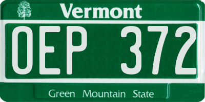 VT license plate OEP372