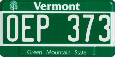 VT license plate OEP373