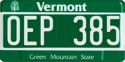 VT license plate OEP385