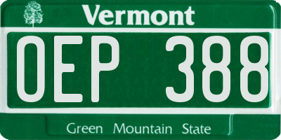 VT license plate OEP388