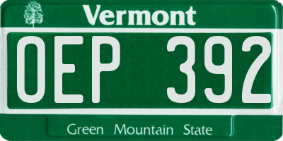 VT license plate OEP392