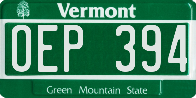 VT license plate OEP394