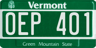 VT license plate OEP401