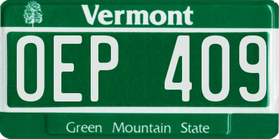 VT license plate OEP409