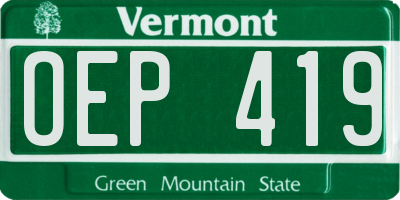 VT license plate OEP419