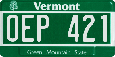 VT license plate OEP421