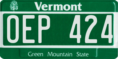 VT license plate OEP424